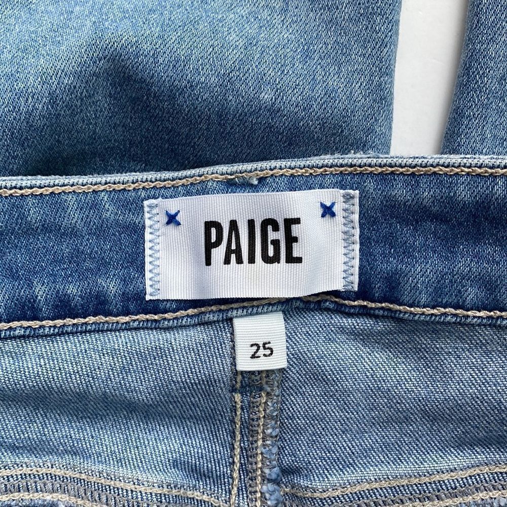 PAIGE Amber Mid Rise Straight Fiesta Destructed Size 25 - Picture 11 of 14
